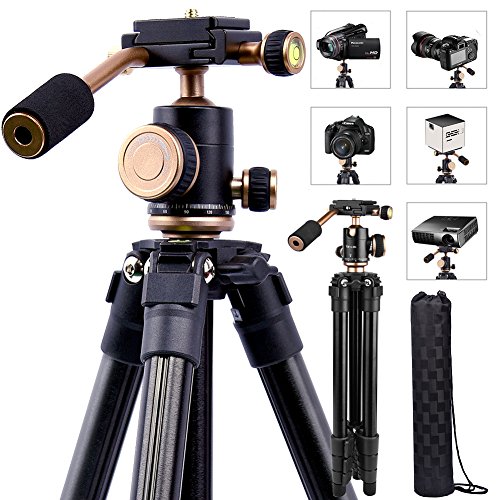 YoTilon Tripod for Camera,Lightweight Travel Camera Tripod with Handle,Camera Tripod Stand for DSLR,1/4 Plate for Canon Nikon Sony,Best Choice for Travel and Work to Take Vlogging Or Photos