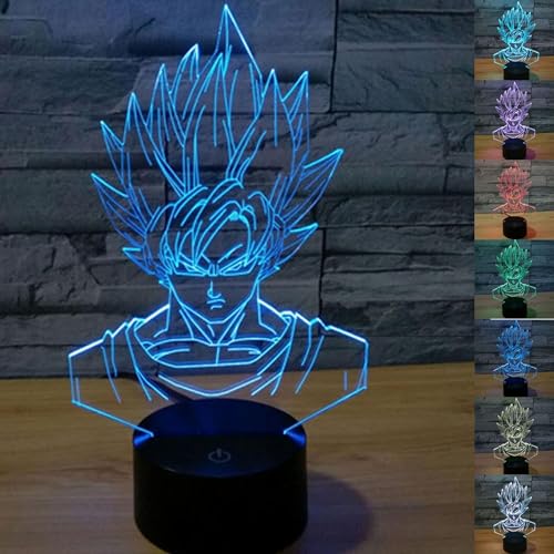 3D LED Cartoon Character Optical Illusion Sensor Night Light with Smart Touch & USB Cable 7 Colors Change LED Atmosphere Lamp for Bedroom Decor, 3D LAMP