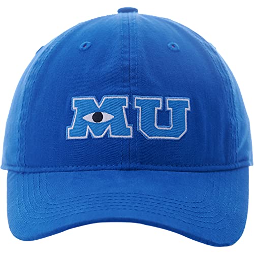 Disney Pixar Monsters Inc Monsters University Baseball Cap, Adjustable Hook and Loop Baseball Hat, Navy Blue