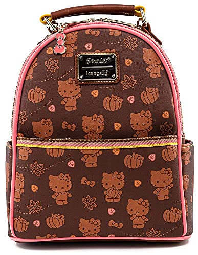 Loungefly x Sanrio Hello Kitty Pumpkin Spice Allover Print Mini Convertible Backpack