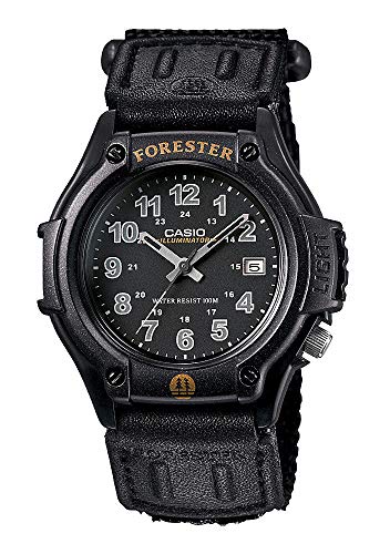 Casio FT500WC-1BV Men's Forester Illuminator LED Light Black Dial Velcro Band Analog Watch