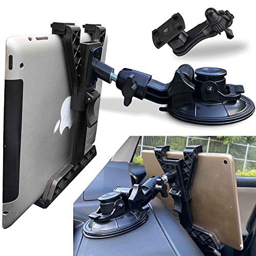Randconcept 3-in-1 Tablet Holder Car Air Vent Mount - [ Strong Suction Cup Version ] Universal Dashboard Windshield Cradle for iPad Pro, iPad Mini, Galaxy Tab | Fits All 6'- 12.9' Tablets