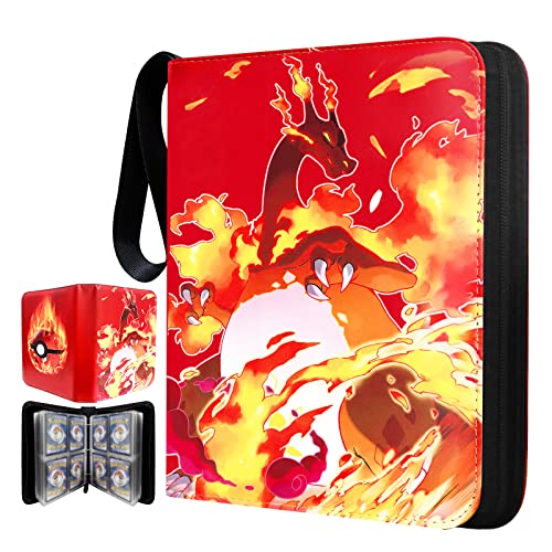 Trading Card Binder - Fits 440 Cards with 55 Removable Sleeves, 3-Ring Card Collector Album Holder