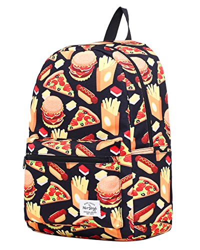 HotStyle TRENDYMAX Backpack for School Girls & Boys, Durable and Cute Bookbag with 7 Roomy Pockets, Cheeseburger