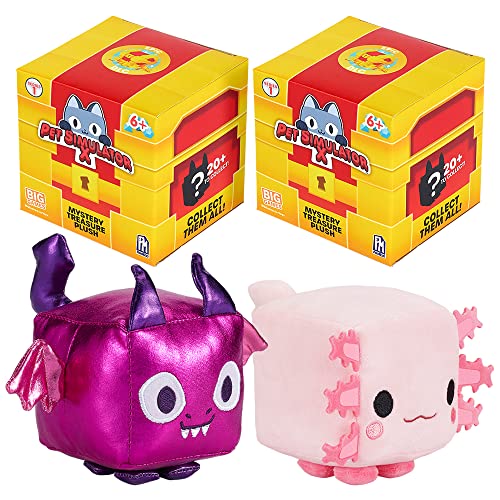Pet Simulator X - Mystery Pet Treasure Plush 2-Pack (Two 4' Tall Plushies, Series 1) [Includes DLC]