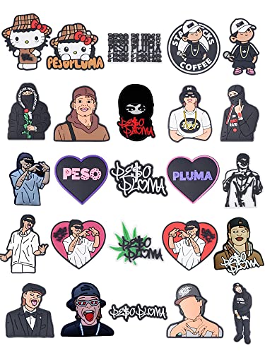 Peso Pluma Croc Charms Decoration Mexican Rapper Singer Shoe Charms for Boys Girls Adult Men Women Clog Accessories Charms Party Gift