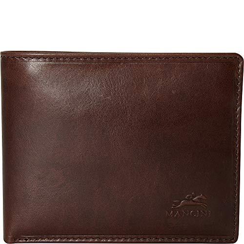 Mancini Leather Goods Men's RFID Secure Billfold with Removable Passcase (Brown)