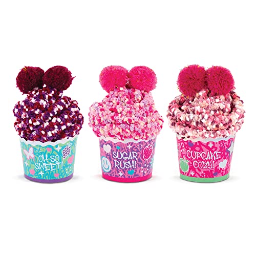 Three Cheers for Girls Socks So Sweet - Cupcake Socks Gift Pack - 3 Pack of Fuzzy Sock Cupcakes for Girls, Tweens & Teens (Sizes 4-7) - Fun Fuzzy Socks for Birthdays, Christmas, Valentine's Day & More