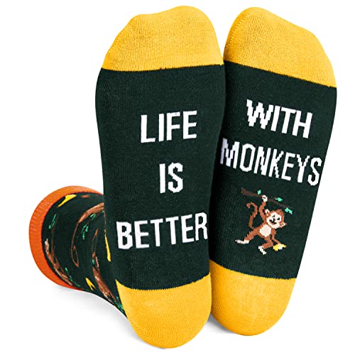 Zmart Funny Monkey Gifts for Women Men Monkey Gifts for Monkey Lovers, Monkey Socks Novelty Crazy Silly Socks