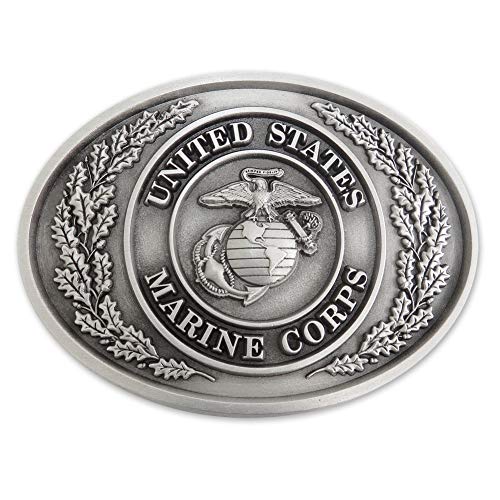 Indiana Metal Craft US MARINE CORPS Crest Traditional Design Pewter Belt Buckle MADE IN USA