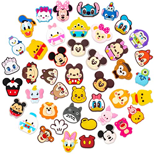 ASNEOHIT Shoe Charms for Girls Kids, 44 PCS Cute Cartoon Charm Pack, Soft PVC Shoe Decoration Charms, Trendy Shoe Accessories, Wide Applications, Fantastic Gifts