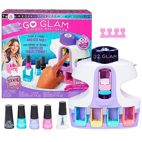 Cool Maker, GO GLAM U-nique Metallic Nail Salon, 200 Icons & Designs, 4 Polishes, Stamper & Dryer, Nail Kit for Girls, Christmas Gifts for Kids