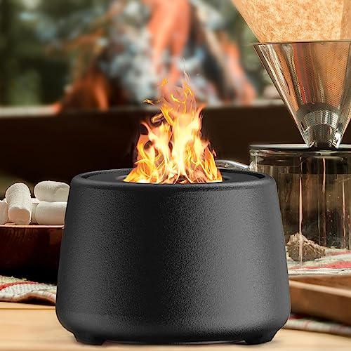 Ceramic Tabletop Fire Pit, Portable Ethanol Fire Pit, Fire Bowl, Mini Fire Pit Rubbing Alcohol Fireplace Table Top Fire Pit Bowl Long Burning Smokeless Housewarming Gift with Indoor & Outdoor & Garden