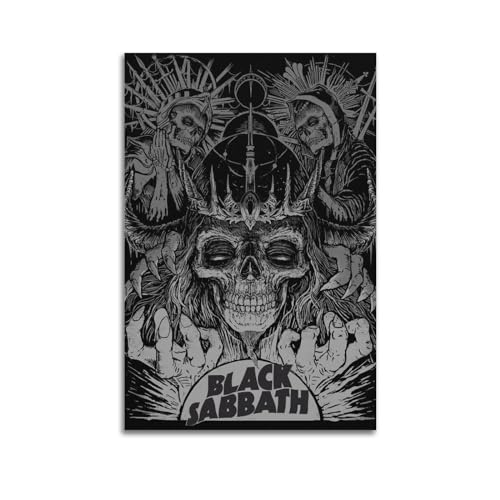ZHAOYZZY Band Poster Black Sabbath Poster Vintage Music Poster Cool Poster Painting Canvas Wall Posters Art Picture Print Modern Family Decor Posters 12x18inch(30x45cm)