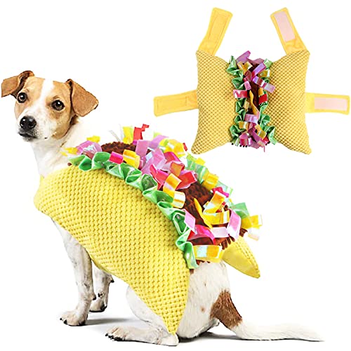 Dog Taco Costume Halloween Costumes for Dogs, Funny Taco Pet Costume Dog Halloween Costumes, Halloween Christmas Apparel Halloween Cosplay Costumes for Small Medium Dogs Cats