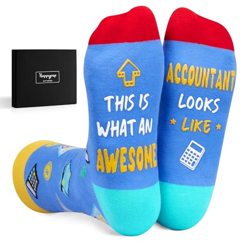 HAPPYPOP Unisex Funny Socks Accountant Socks, Funny Accountant Gifts Funny Gift for Accounting Boss CPA Men Women