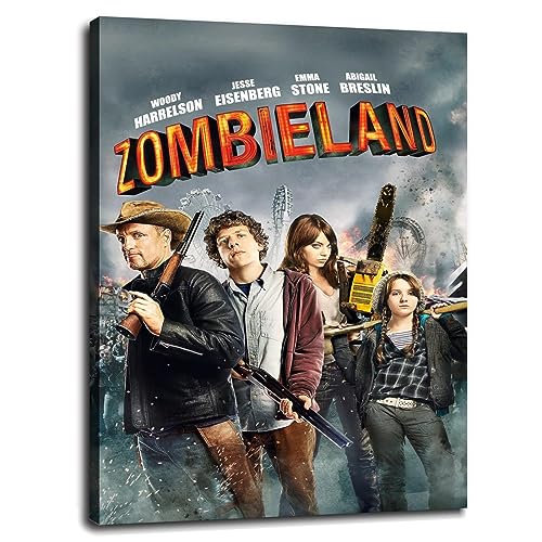 HOVEET Zombieland 2 Canvas Prints Zombieland Poster Abigail Breslin Zombieland Poster Wall Art For Home Office Decorations With Framed 10'x8'