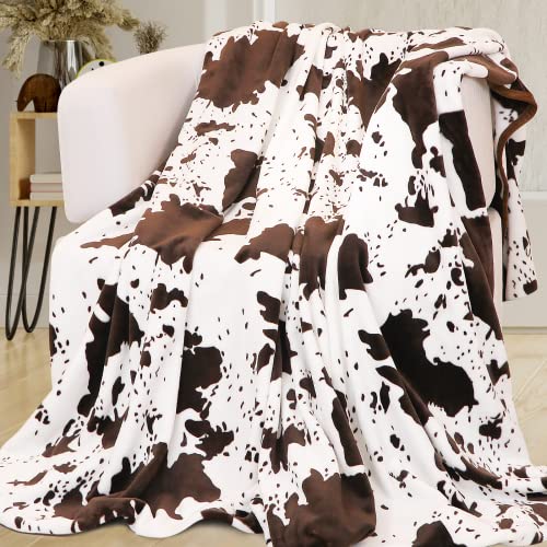 Cow Print Blanket Plush Flannel Fleece Throw Blanket Soft Warm Cow Blanket Lightweight Blankets and Throws for Sofa Couch Bed Home Decorative Cow Gift Throw Size 50' x 60'
