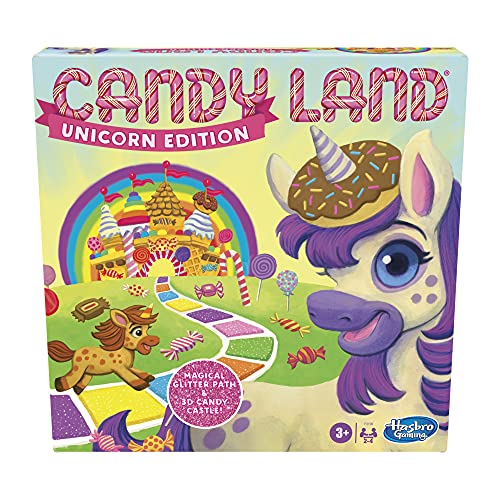 Hasbro Gaming Candy Land Unicorn Edition Toddler Games, Unicorn Toys, Perfect Kids Gifts, Board Games, Ages 3 and Up (Amazon Exclusive)