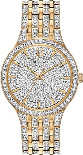 Bulova Men's Crystal Phantom Gold Tone 3-Hand Quartz Stainless Steel Style: 98A229