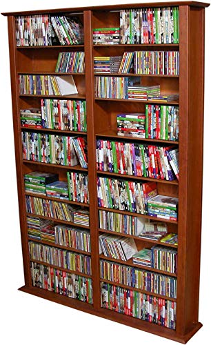 Venture Horizon Media Storage Tower Cabinet Double - 76” High Wall Rack - Cherry