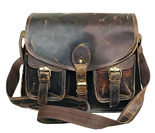Ruzioon buffalo Leather Crossbody Purse Women Shoulder Bag Satchel Ladies Travel Purse Genuine Leather (12' x 10' x 4')