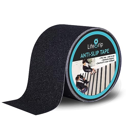 Lifegrip Anti Slip Traction Tape, 4 Inch x 38 Foot - Best Grip, Friction, Abrasive Adhesive for Stairs, Tread Step, Indoor, Outdoor (4' X 38')