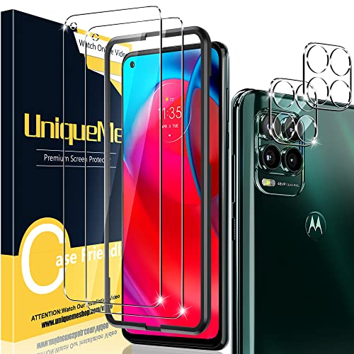 UniqueMe [ 2+2 Pack Screen Protector Compatible with Motorola moto G stylus 5G 2021 Tempered Glass Screen Protector + Camera Lens Protector [Not for Moto G Stylus 4G 2021]【Only for 2021 model】