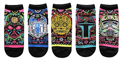 STAR WARS Sugar Skull Ornate Juniors/Womens 5 Pack Ankle Socks Size 4-10