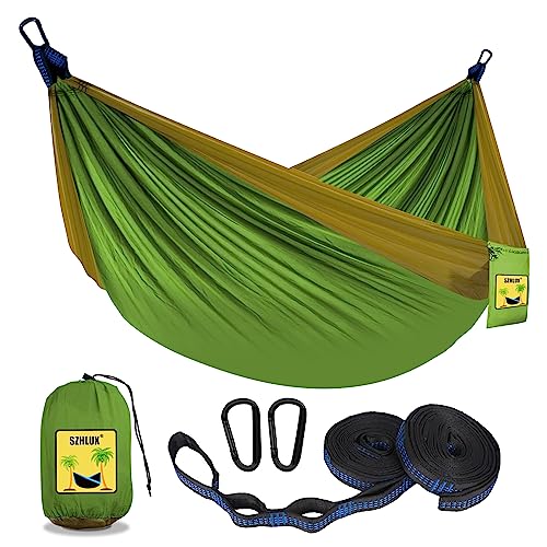 SZHLUX Camping Hammock Double & Single Portable Hammocks with 2 Tree Straps, Great for Hiking,Backpacking,Hunting,Outdoor,Beach,Camping
