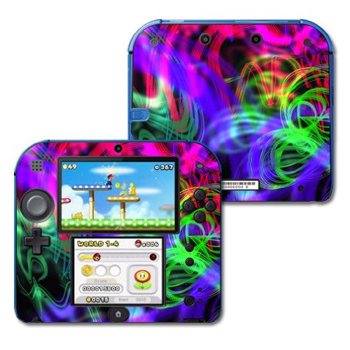 MightySkins Skin Compatible with Nintendo 2DS - Neon Splatter | Protective, Durable, and Unique Vinyl Decal wrap Cover | Easy to Apply, Remove, and Change Styles | Made in The USA