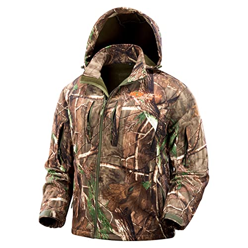 NEW VIEW Quiet Hunting Jacket for Men, Warm Camo Jacket with Fleece Lining, Water-resistant Hunting clothes