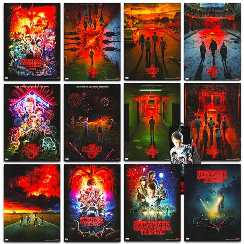 Stranger Things Poster Book Super Set ~ Bundle Includes 12 Posters Featuring Eleven, Dustin, Mike, Will, and More with Bookmark (Stranger Things Room Decor)