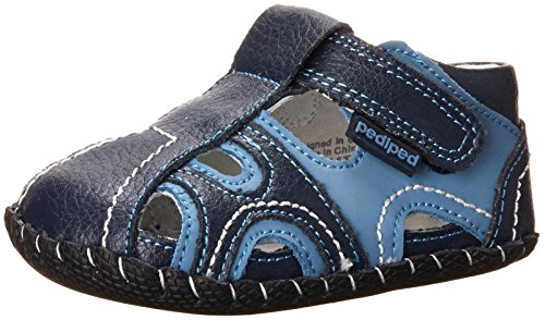 pediped Brody Originals Fisherman Sandal (Infant/Toddler),Navy/Light Blue,X-Small (0-6 months)