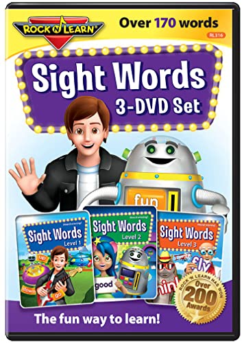 Rock 'N Learn - RL-316 Sight Words 3-DVD Set by : Over 170+ words includes all pre-primer, primer, and first grade Dolche words plus many Fry words