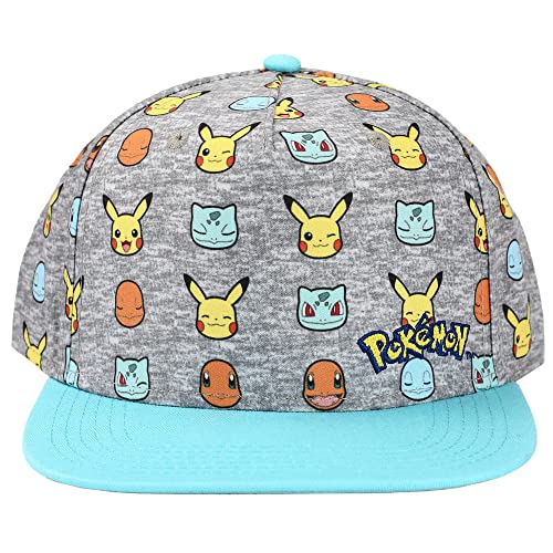 Bioworld Kids Microfiber Pokemon All-Over Printed Cap Hat with Embroidery OSFA Multicolored