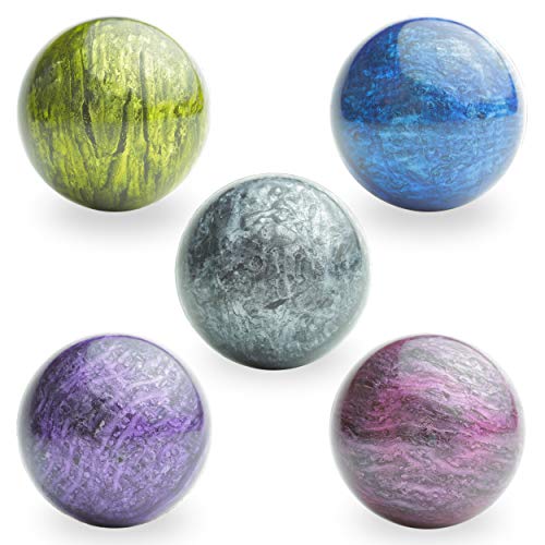 Entervending Bouncy Balls in The Gift Box for Kids - 5 Pcs Bowling Rubber Balls for Kids - Large Bouncy Ball 45mm - Super Ball Vending Machine Toys