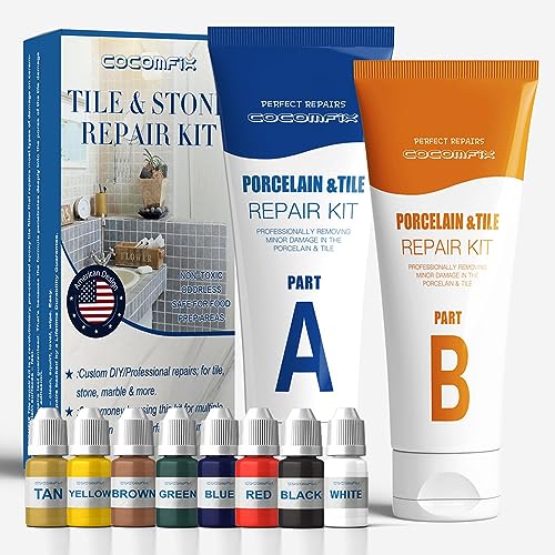 Tile Repair Kit, Ceramic Tile Repair Kit Filler(Color Match), Fix Porcelain Tile Chips, Cracks, Holes and Scratchs - Super Strong Adhesion, for Ceramic Tile, Porcelain, Acrylic, Fiberglass, Enamel.