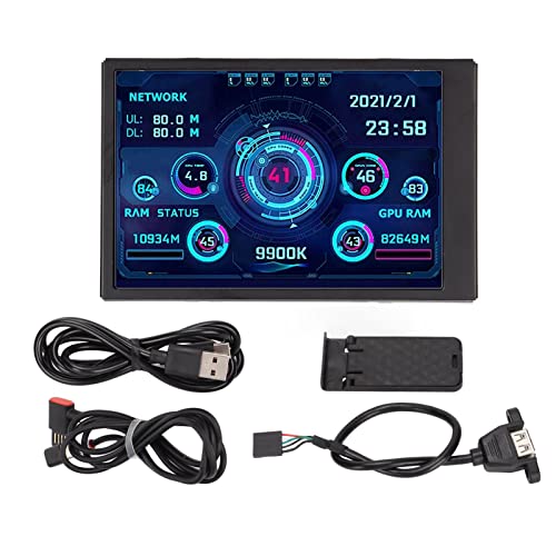 3.5in IPS USB Mini Screen,PC Temperature Display AIDA64 PC CPU Data Monitor Sensor Panel Monitor,PC Computer Temp