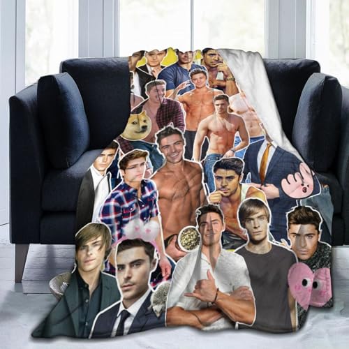 Blanket Zac Efron Soft and Comfortable Wool Fleece Throw Blankets for Sofa Office car Camping Yoga Travel Home Decoration Cozy Plush Beach Blanket Gift 40'x30'