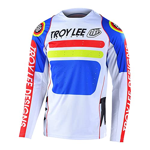 Troy Lee Designs Cycling MTB Bicycle Mountain Bike Jersey Shirt for Youth, Sprint Jersey (White, SM)