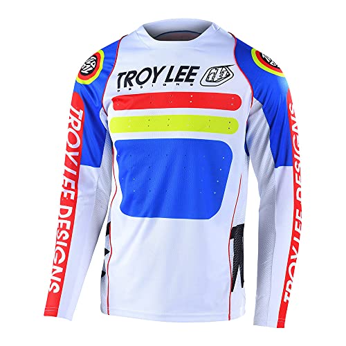 Troy Lee Designs Cycling MTB Bicycle Mountain Bike Jersey Shirt for Youth, Sprint Jersey (White, SM)
