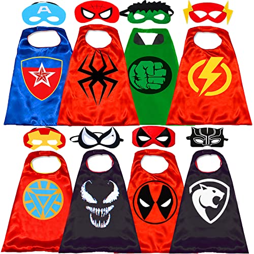 Superhero Capes and Masks for Halloween Cosplay Double Side Toy For Kids Best Gifts Yellow