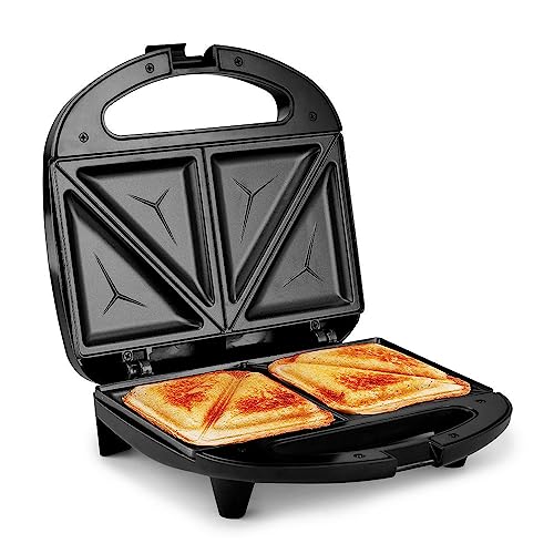 Elite Gourmet ESM2207 Maxi-Matic Sandwich Panini Maker Grilled Cheese Machine Tuna Melt Omelets Non-Stick Surface, 2 Slice, Black