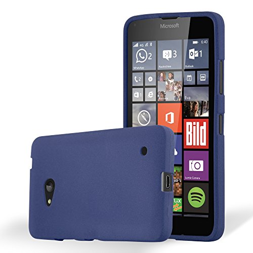 Cadorabo Case Compatible with Nokia Lumia 640 Protective Case TPU Silicone Case Frost Design Slim Scratch-Resistant Soft Rubber with All-Round Protection Case for Nokia Lumia 640 in Blue
