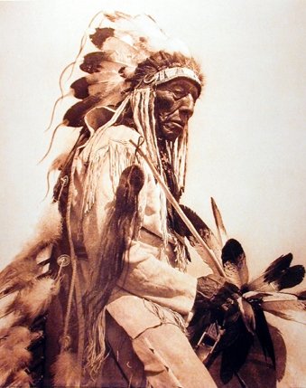 Native American The Old Chief Cheyenne Edward Curtis Wall Decor Art Print Poster (16x20)
