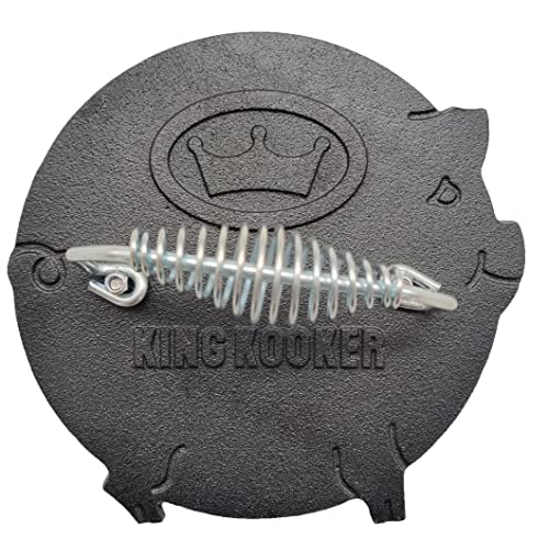 King Kooker Cast Iron Pig Bacon Press,Black,Large