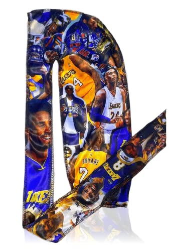 Art Silky Design Durag - Silky 360 Wave Du Rag with Long Tails and Quadruple Stitching - Smooth Silk Fabric for Comfort and Compression (24 Mamba)