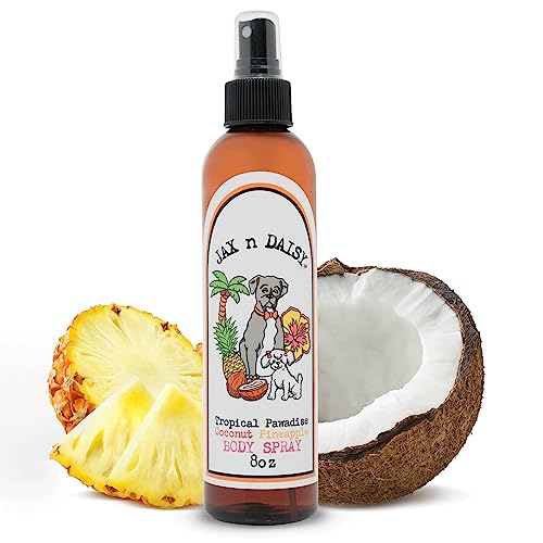 Jax N Daisy Tropical Pawadise Spray - A delightful Tropical Scent, All Natural, Good for Coat & Skin, Long-lasting Deodorizing Spray, Dog Perfume, Deodorant Spray for Smelly Dogs, Pet Perfume Spray
