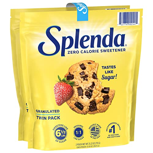 SPLENDA No Calorie Sweetener, Granulated Sugar Substitute, Resealable Twin Pack Bags, 25.22 Ounce (Each Pouch: 12.61 oz)